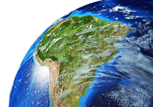 Erdkugel Nahaufnahme von Südamerika. — Stockfoto
