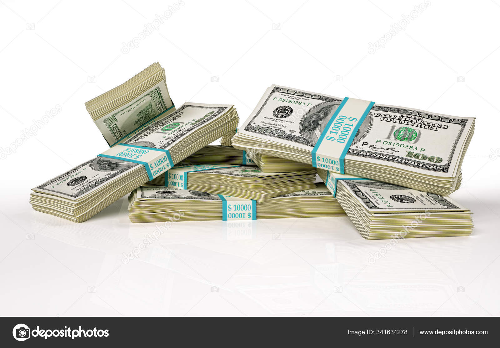 Money. Group of few wads of 100 USD banknotes. — 스톡 사진 © Pixelchaos  #341634278