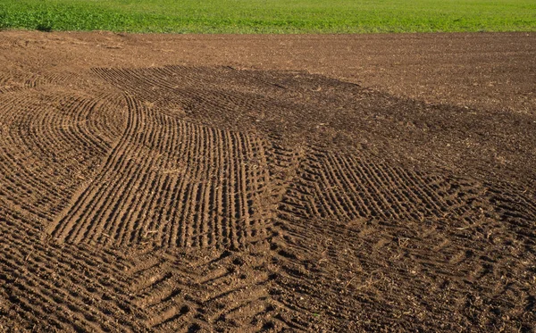 Vers Geploegd Landbouwgebied — Stockfoto