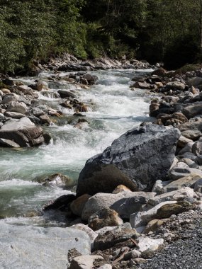 Taşlı kıyılarla derenin aşağısında