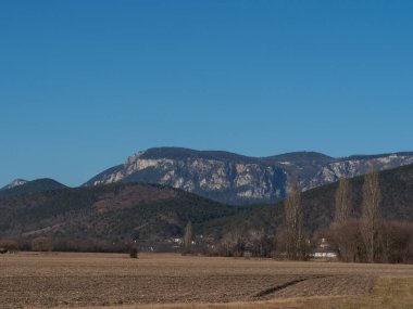 Manzara kırsal yol ve dağ manzarası