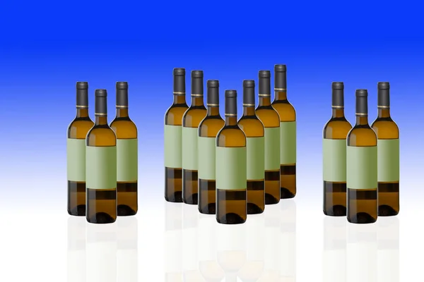 Botellas de vino blanco — Foto de Stock