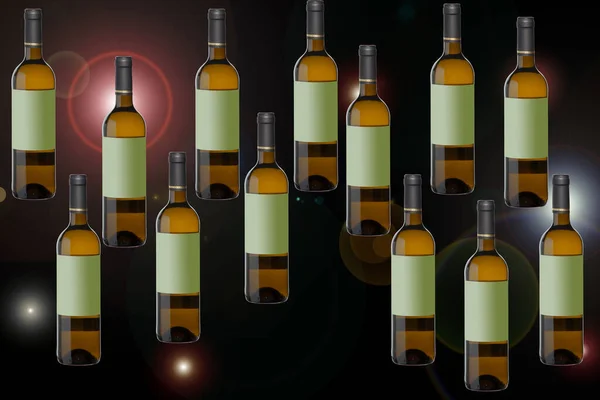 Botellas de vino blanco — Foto de Stock