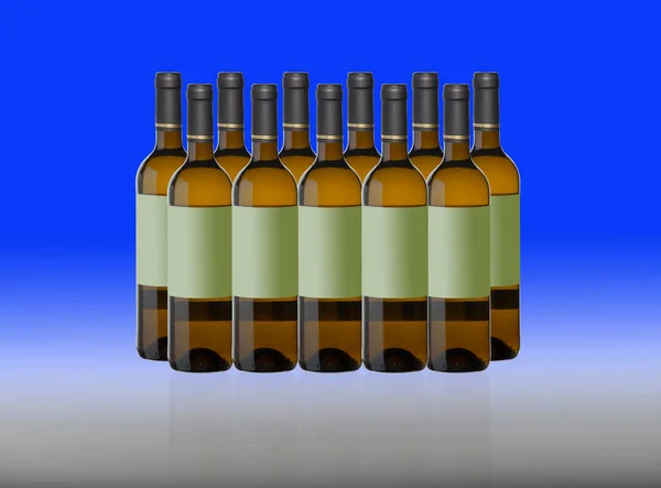 Botellas de vino blanco — Foto de Stock