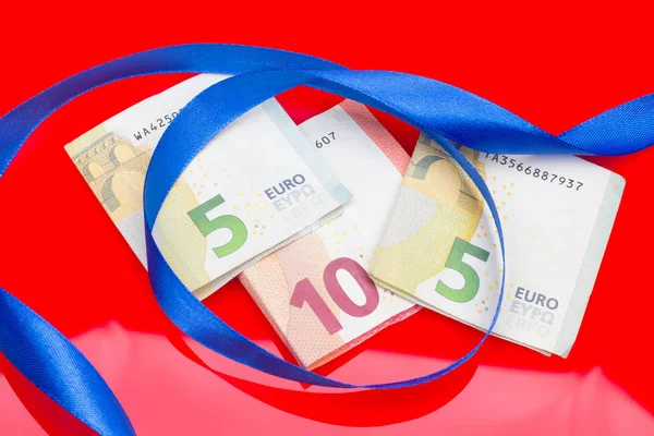 Papel moneda, billetes en euros — Foto de Stock