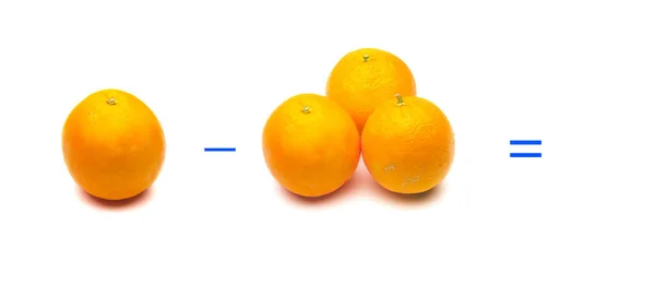 Subtracting oranges — 스톡 사진