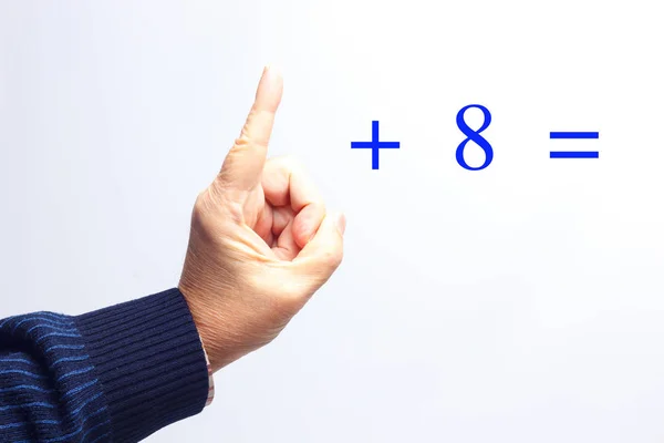 Semplici operazioni matematiche con le mani — Foto Stock