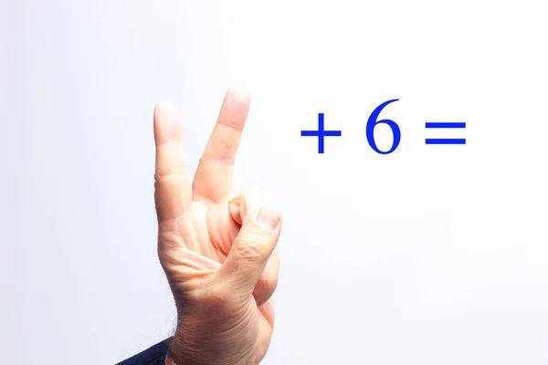 Simple mathematical operations with your hands — ストック写真