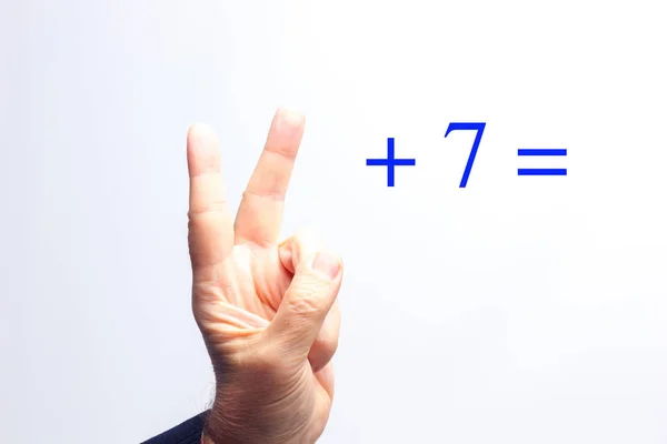 Simple mathematical operations with your hands — ストック写真