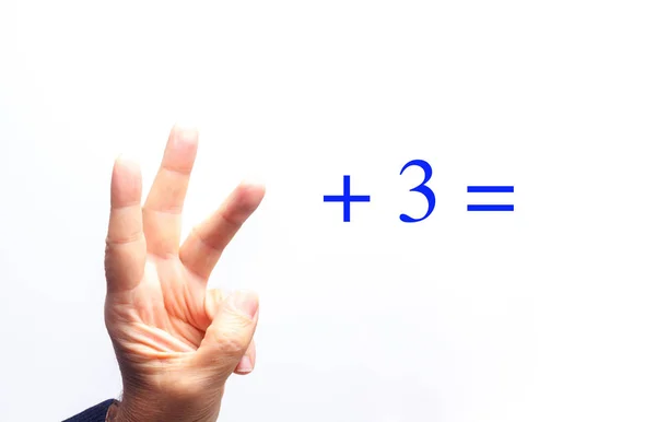 Operaciones matemáticas simples con las manos —  Fotos de Stock