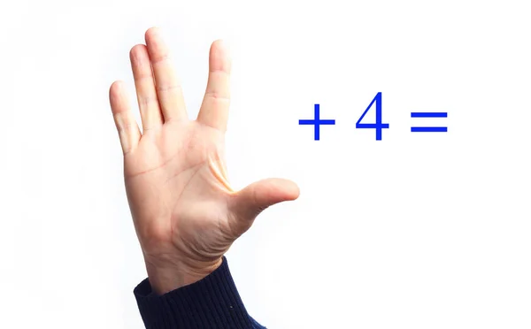 Simple mathematical operations with your hands — Stock Photo, Image