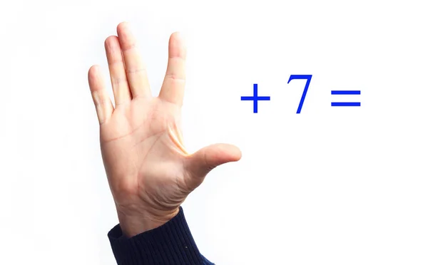 Simple mathematical operations with your hands — 스톡 사진