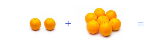 Enkla summor med frukt; enkel matematik, beräkning — Stockfoto