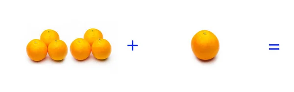 水果的简单和；简单的数学，计算 — 图库照片