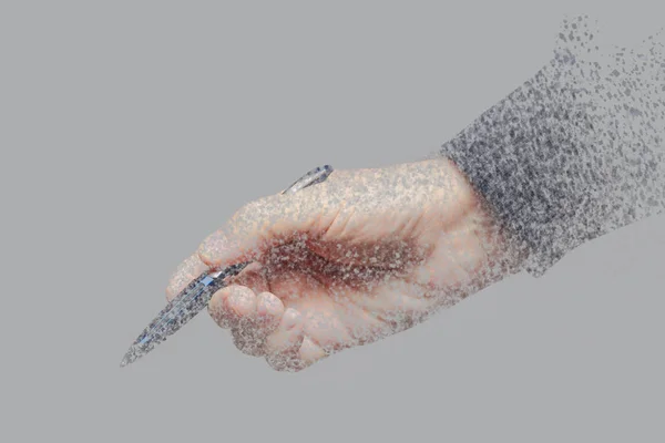 Pen in the hand of an adult — Stock Photo, Image