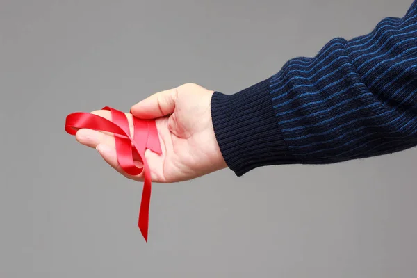 Red ribbon for gift wrapping Stock Image