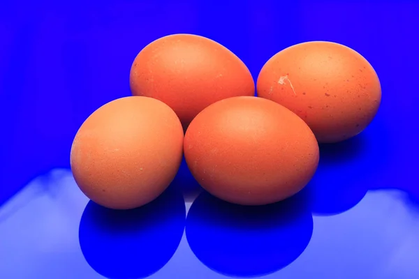 Chicken eggs, raw eggs freshly picked from the farm — Stock Photo, Image