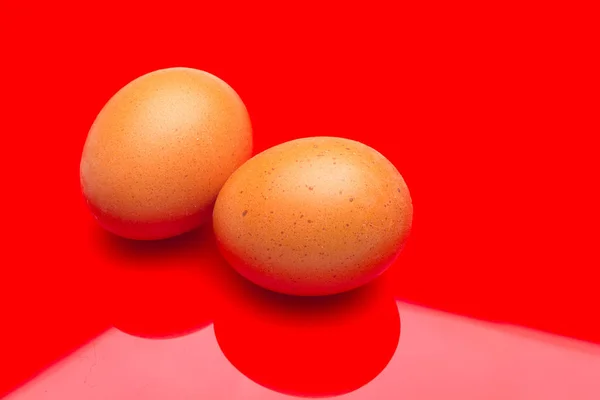 Huevos de pollo, huevos crudos recién recogidos de la granja — Foto de Stock