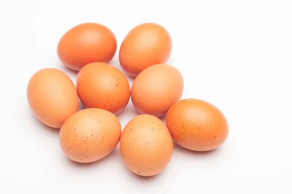 Hühnereier, rohe Eier frisch vom Hof gepflückt — Stockfoto