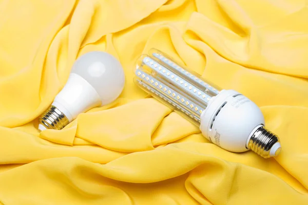 Energy saving light bulb and white light; home and work lighting.