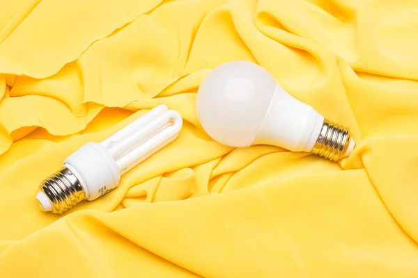 Energy saving light bulb and white light; home and work lighting.