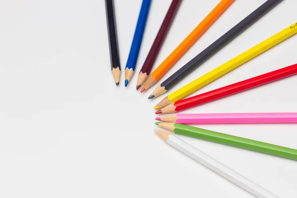 Kolorowe ołówki, gama kolorów — Zdjęcie stockowe