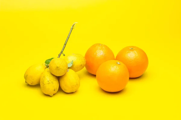 Citrus Fruits Oranges Lemons Orange Peel Oranges Lemon Peel Yellow — Stock Photo, Image