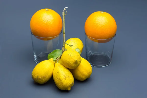 Citrus Fruits Oranges Lemons Orange Peel Oranges Lemon Peel Yellow — Stock fotografie