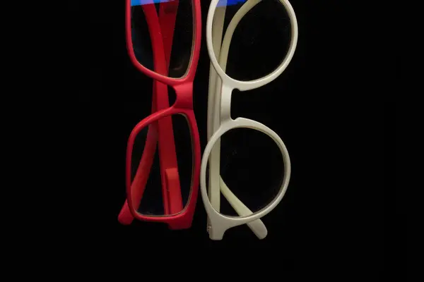Korekční Brýle Korigovanými Brýlemi Pro Dokonalé Vidění Vidět Zblízka Zblízka — Stock fotografie