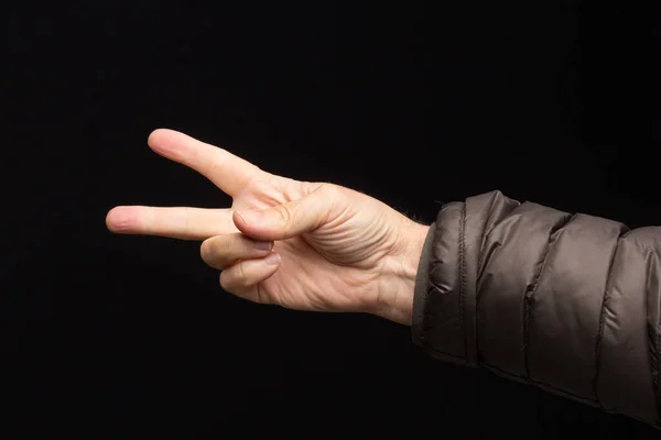 Parmak Işaretleri Sözlü Olmayan Dil Semboller Sinyaller Konuşmaları Bir Elin — Stok fotoğraf
