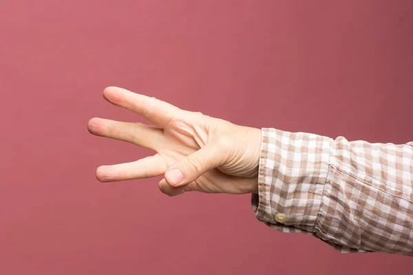 Perfección Una Mano Adulta Con Los Cinco Dedos Haciendo Signos —  Fotos de Stock