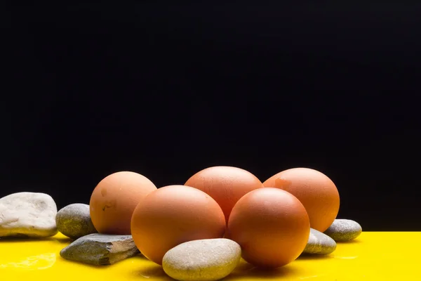 Fazenda Ovos Galinha Frescos Ovos Lavagem Casca Forma Ovo Resistem — Fotografia de Stock