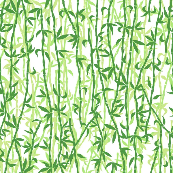 Fondo sin costuras de tallos de bambú verde aislados en blanco — Vector de stock