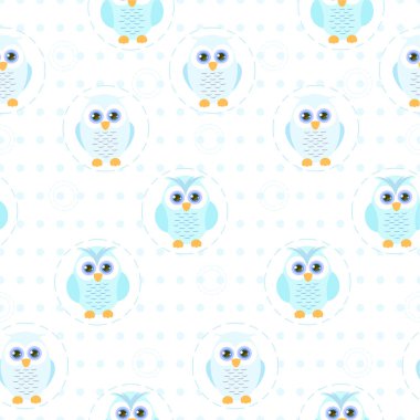 Beyaz baykuşlu, renksiz vektör arkaplanı.