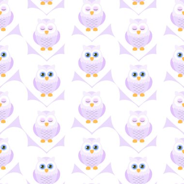 Beyaz baykuşlu, renksiz vektör arkaplanı.