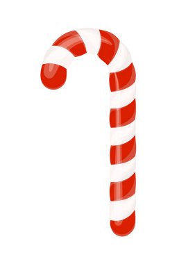 Cane spiral red and white Lollipop. Design element for new year and Christmas cards.
