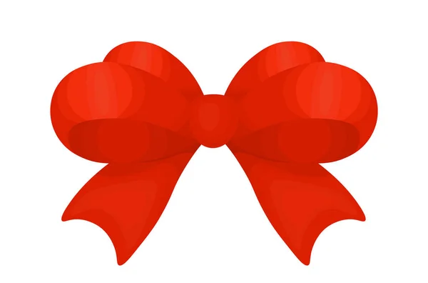 Red bow. Vector illustration on white background — Stock Vector