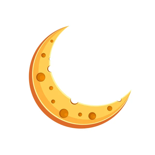 Logo Avec Lune Fromage Modèle Logo Conception Vectorielle Emblème Symbole — Image vectorielle