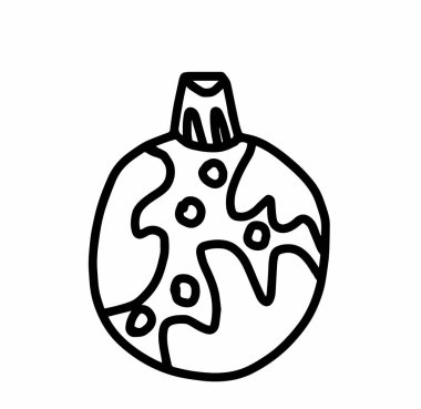 Vektör Noel ağacı dekorasyonu. Kandinav tarzı. Karalama çizimi çizimi çizimi. Arkaplan, ağ ve renkler için tasarım..