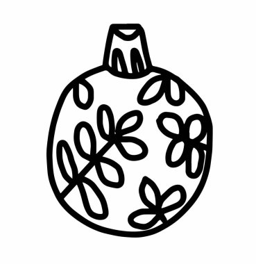 Vektör Noel ağacı dekorasyonu. Kandinav tarzı. Karalama çizimi çizimi çizimi. Arkaplan, ağ ve renkler için tasarım..