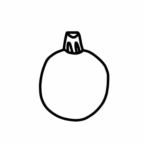 Vector Árvore Natal Decoration Scandinavian Style Doodle Linha Esboço Preto —  Vetores de Stock