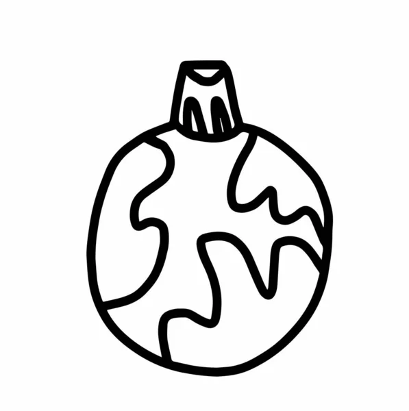 2015 Christmas Tree Ornamation Inbird Styes Doodle Black Sketch Line — 스톡 벡터