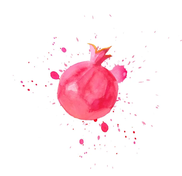 Ruka s akvarelem nakreslila růžové grepy. Izolované eko přírodní potraviny ovoce ilustrace na bílém pozadí.Řez grapefruit kreslení akvarelem — Stock fotografie