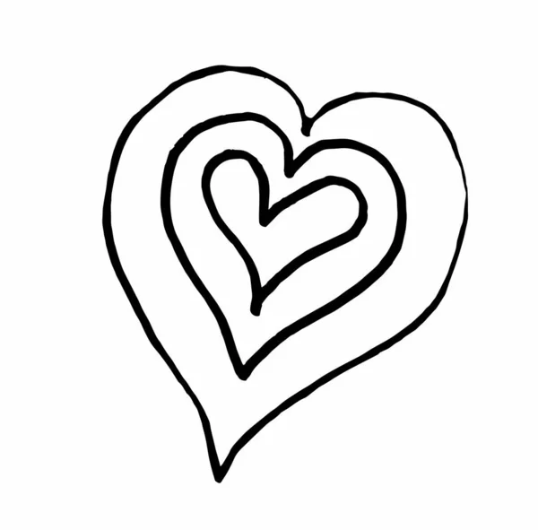 Corazón Vectorial Decoración Del Día San Valentín Fondo Aislado Estilo — Vector de stock