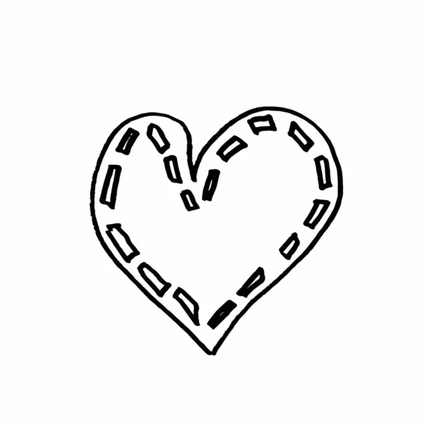 Vector Heart Valentine Day Decoration Isolated Background Scandinavian Style February — стоковый вектор