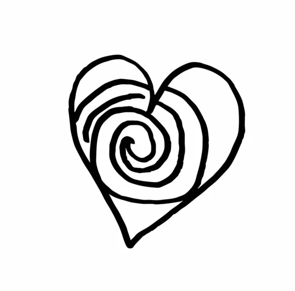 Coeur Vectoriel Décoration Saint Valentin Sur Fond Isolé Style Candinave — Image vectorielle