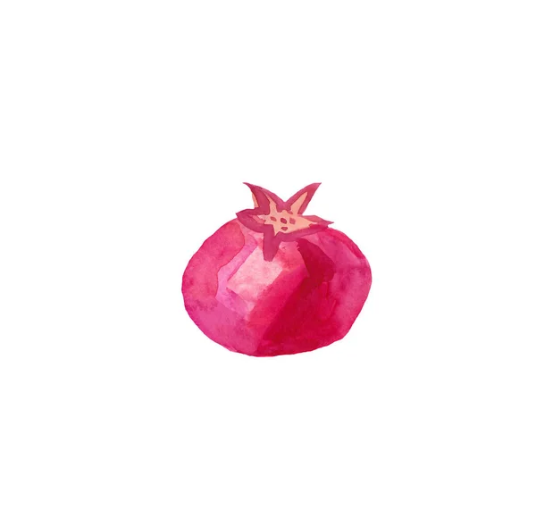 Granatapfel Aquarell Illustration von Hand gezeichnet. rosafarbene Früchte in der — Stockfoto