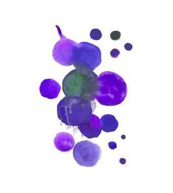 Suluboya mavi lekesi. Soyut suluboya dokusu el, metin tasarımı, web, duvar kağıdı, etiket için beyaz arkaplan üzerine izole edilmiş çamaşır lekesi çizdi.