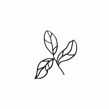 Vektör izole arka planda Sevgililer Günü süslemesini bırakıyor. 14 Şubat 'ta İskandinav tarzı. Karalama çizimi çizimi çizimi. Çıkartmalar, ağ ve renklendirmeler için tasarım.