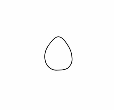 Birinci Paskalya yumurtası. Beyaz izole edilmiş arka planda bahar siyahı çizimi. Resim, açılış, tekstil, çıkartma için tasarım.